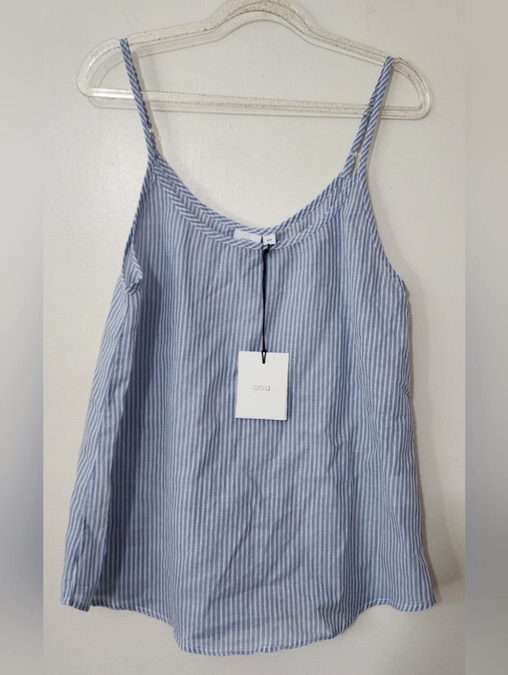 NWT Onia Babydoll Tank Spaghetti Strap 100% Cotton Preppy Breathable Sz Small